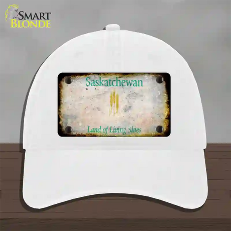 Saskatchewan Rusty Blank Novelty License Plate Hat Unconstructed Cotton / White