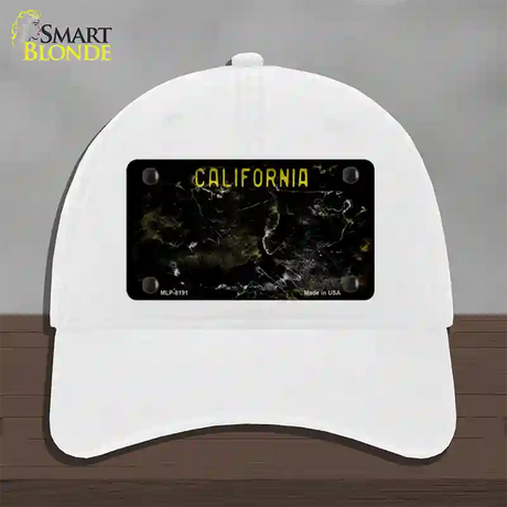 California Black Rusty Blank Novelty License Plate Hat Unconstructed Cotton / White