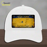 New York Yellow Rusty Blank Novelty License Plate Hat Unconstructed Cotton / White