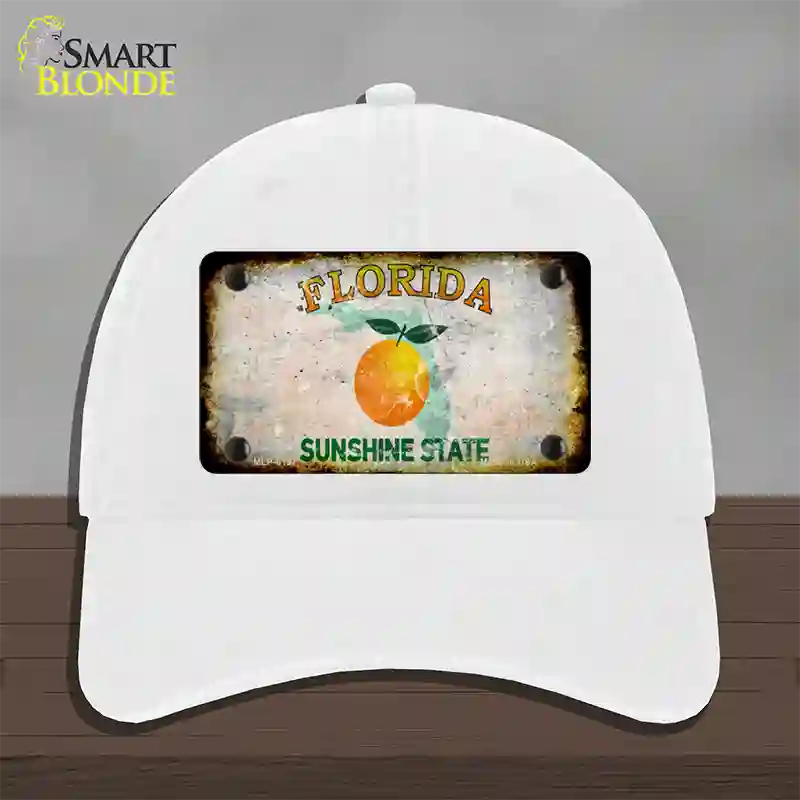 Florida Orange Rusty Blank Novelty License Plate Hat Unconstructed Cotton / White