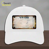 New York White Rusty Blank Novelty License Plate Hat Unconstructed Cotton / White