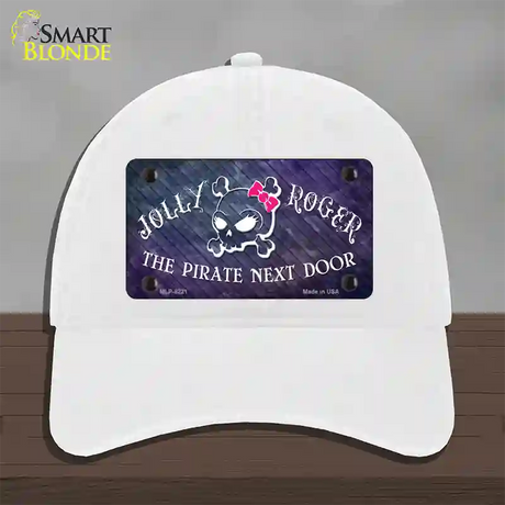 The Pirate Next Door Novelty License Plate Hat Unconstructed Cotton / White