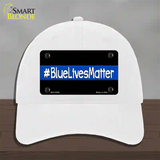 Blue Lives Matter Black Novelty License Plate Hat Unconstructed Cotton / White