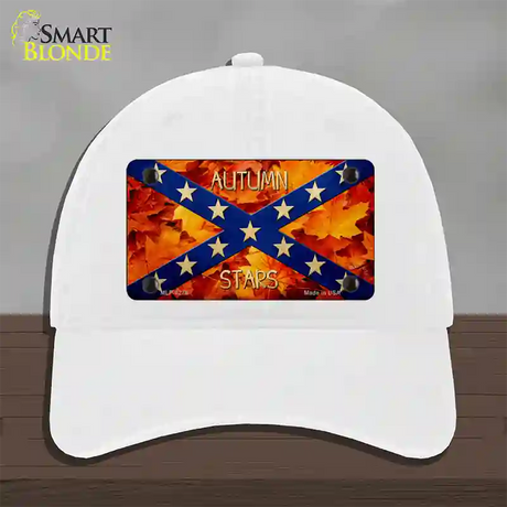 Autumn Stars Novelty License Plate Hat Unconstructed Cotton / White