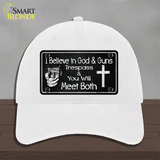 God And Guns Novelty License Plate Hat Unconstructed Cotton / White