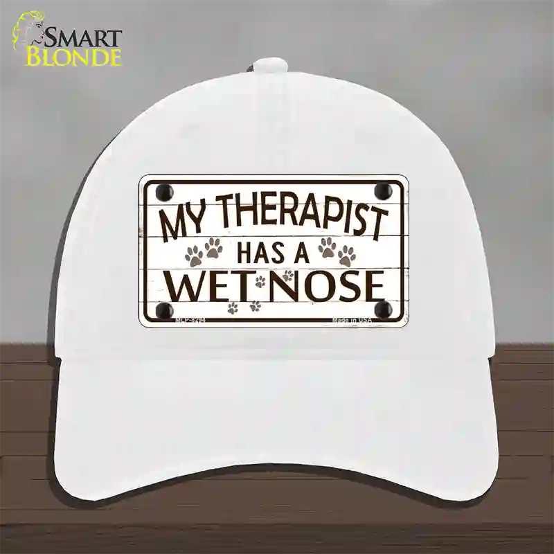 My Therapist Novelty License Plate Hat Unconstructed Cotton / White