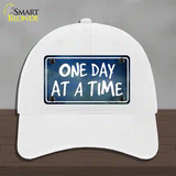 One Day At A Time Novelty License Plate Hat Unconstructed Cotton / White