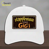 Happiness Is Being Gigi Novelty License Plate Hat Unconstructed Cotton / White