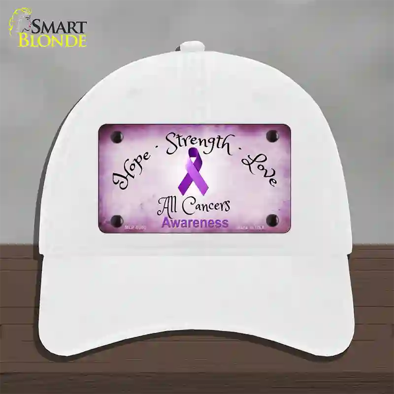 All Cancer Awareness Novelty License Plate Hat Unconstructed Cotton / White