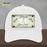 Brain Cancer Ribbon Novelty License Plate Hat Unconstructed Cotton / White