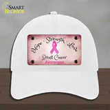 Breast Cancer Ribbon Pink Novelty License Plate Hat Unconstructed Cotton / White