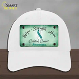 Cervical Cancer Ribbon Novelty License Plate Hat Unconstructed Cotton / White