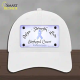 Esophageal Cancer Ribbon Novelty License Plate Hat Unconstructed Cotton / White