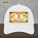 Kidney Cancer Ribbon Novelty License Plate Hat Unconstructed Cotton / White