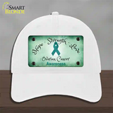 Ovarian Cancer Ribbon Novelty License Plate Hat Unconstructed Cotton / White