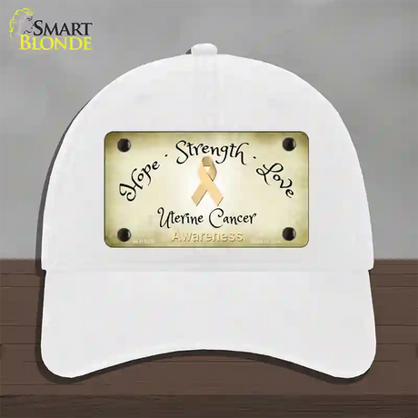 Uterine Cancer Ribbon Novelty License Plate Hat Unconstructed Cotton / White