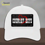 Country Boys Novelty License Plate Hat Unconstructed Cotton / White