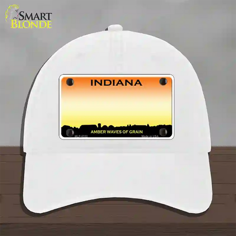 Indiana Amber Blank Novelty License Plate Hat Unconstructed Cotton / White