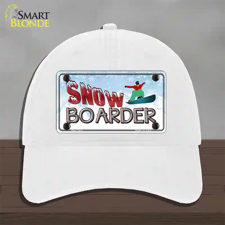 Snow Boarder Novelty License Plate Hat Unconstructed Cotton / White