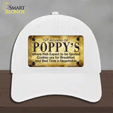 Poppys Novelty License Plate Hat Unconstructed Cotton / White