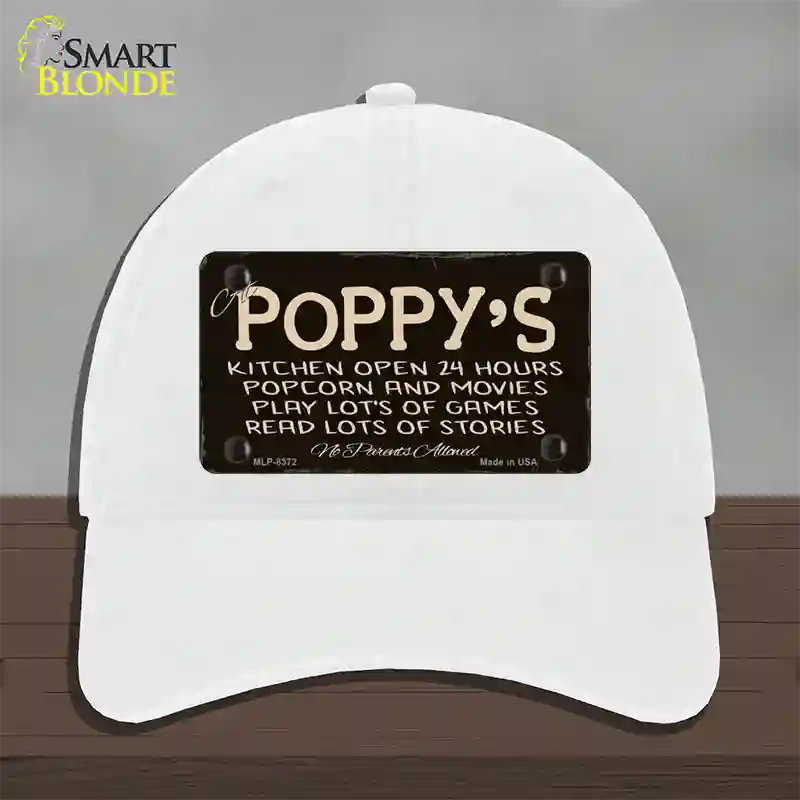 At Poppys Novelty License Plate Hat Unconstructed Cotton / White