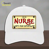 Im A Nurse Tan Novelty License Plate Hat Unconstructed Cotton / White