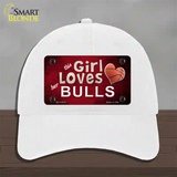 This Girl Loves Her Bulls Novelty License Plate Hat Unconstructed Cotton / White