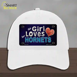 This Girl Loves Her Hornets Novelty License Plate Hat Unconstructed Cotton / White