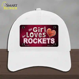 This Girl Loves Her Rockets Novelty License Plate Hat Unconstructed Cotton / White