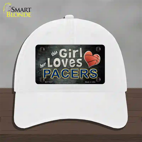 This Girl Loves Her Pacers Novelty License Plate Hat Unconstructed Cotton / White