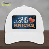 This Girl Loves Her Knicks Novelty License Plate Hat Unconstructed Cotton / White