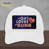 This Girl Loves Her Suns Novelty License Plate Hat Unconstructed Cotton / White