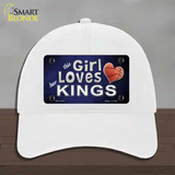 This Girl Loves Her Kings Novelty License Plate Hat Unconstructed Cotton / White