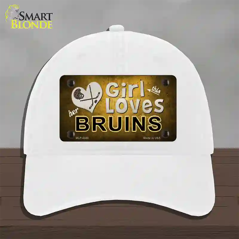 This Girl Loves Her Bruins Novelty License Plate Hat Unconstructed Cotton / White