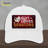 This Girl Loves Her Senators Novelty License Plate Hat Unconstructed Cotton / White