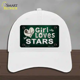 This Girl Loves Her Stars Novelty License Plate Hat Unconstructed Cotton / White