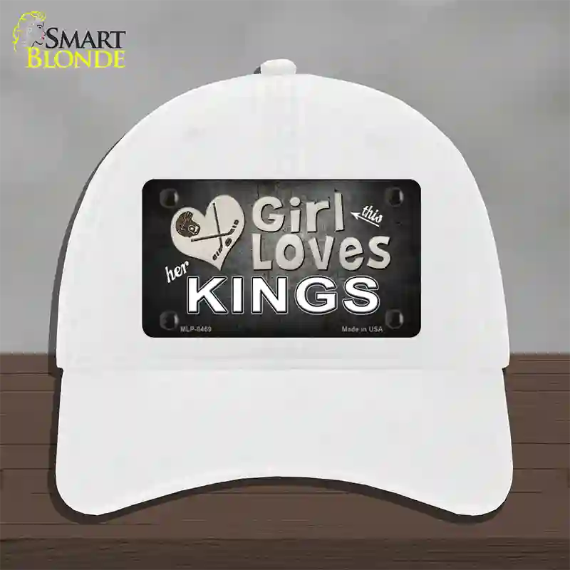 This Girl Loves Her Kings Hockey Novelty License Plate Hat Unconstructed Cotton / White