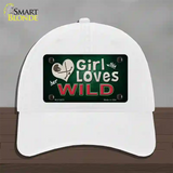 This Girl Loves Her Wild Novelty License Plate Hat Unconstructed Cotton / White