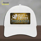 This Girl Loves Her Predators Novelty License Plate Hat Unconstructed Cotton / White