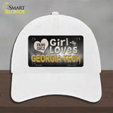 This Girl Loves Georgia Tech Novelty License Plate Hat Unconstructed Cotton / White