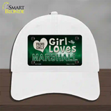 This Girl Loves Marshall Novelty License Plate Hat Unconstructed Cotton / White