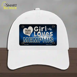 This Girl Loves Memphis Novelty License Plate Hat Unconstructed Cotton / White