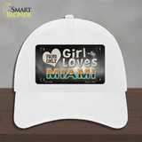 This Girl Loves Miami Novelty License Plate Hat Unconstructed Cotton / White