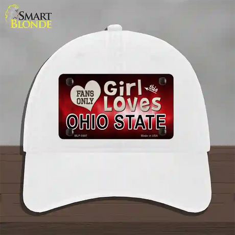 This Girl Loves Ohio State Novelty License Plate Hat Unconstructed Cotton / White