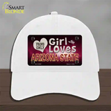 This Girl Loves Arizona State Novelty License Plate Hat Unconstructed Cotton / White