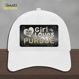 This Girl Loves Purdue Novelty License Plate Hat Unconstructed Cotton / White