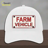 Farm Vehicle Novelty License Plate Hat Unconstructed Cotton / White