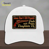 Guns Dont Kill People Novelty License Plate Hat Unconstructed Cotton / White