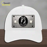 POW MIA Diamond Novelty License Plate Hat Unconstructed Cotton / White