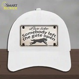 Gate Open Novelty License Plate Hat Unconstructed Cotton / White